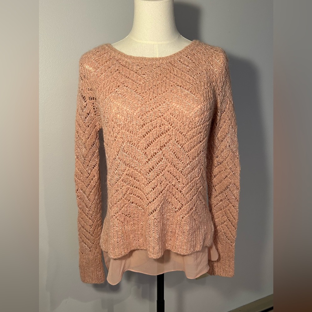 Lucky Brand Sparkly Knitted Sweater, Size Small